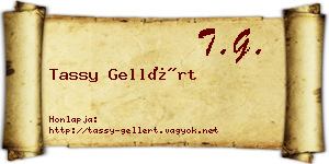 Tassy Gellért névjegykártya